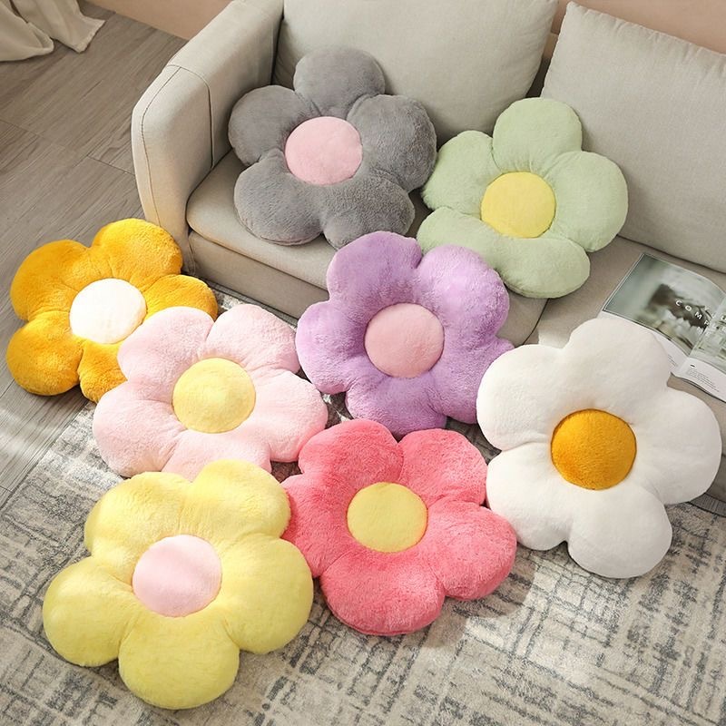 พร้อมส่ง หมอนอิงเก้าอี้ หมอนอิงโซฟา แบบนิ่ม ลายดอกไม้ สําหรับตกแต่งบ้าน เบาะชุดดอกไม้ หมอนอิงดอกไม้ นุ่ม เรียบเนียน35CM