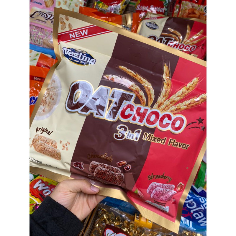 oat ขนม ขนมโอ๊ต3 รส มีสตอเบอรี่ นม ช็อกโกแลต strawberry/ chocolate /milk