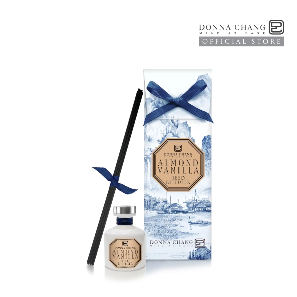 DONNA CHANG Almond Vanilla Reed Diffuser (50 ml) ดอนน่า แชง ก้านไม้หอมกระจายกลิ่น น้ำหอมปรับอากาศ ก้านไม้หอม