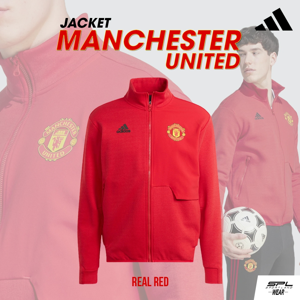 Adidas อาดิดาส เสื้อแจ็คเก็ต เสื้อแขนยาว แมนยู FB M Jacket Manchester United Anthem IA8564 RD (3800)