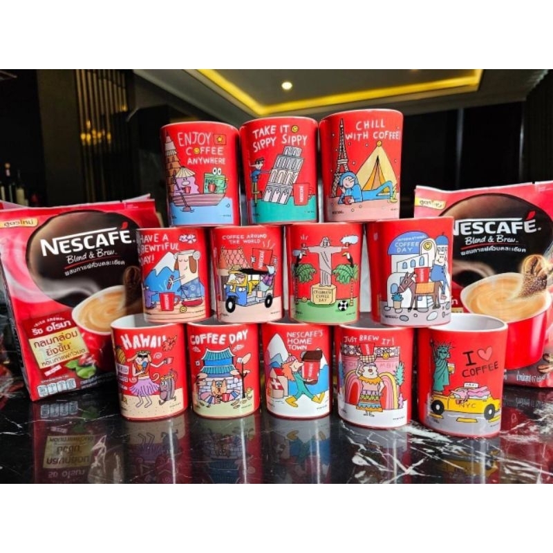 ☕ แก้วเนสกาแฟ นานาชาติ ของแท้ 100 %