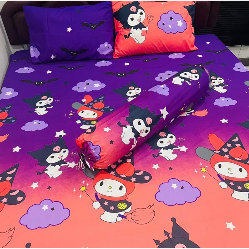 เฉพาะผ้าปูที่นอน ลายคุโรมิพาสเทล ขนาด 3.5/5/6ฟุต พร้อมส่ง