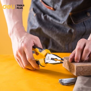 Deli คีม คีมปากแหลม คีมปากจิ้งจก ตัดโลหะ ปากเฉียง 6 7 8 นิ้ว แข็งแรง ทนทาน Combination Pliers