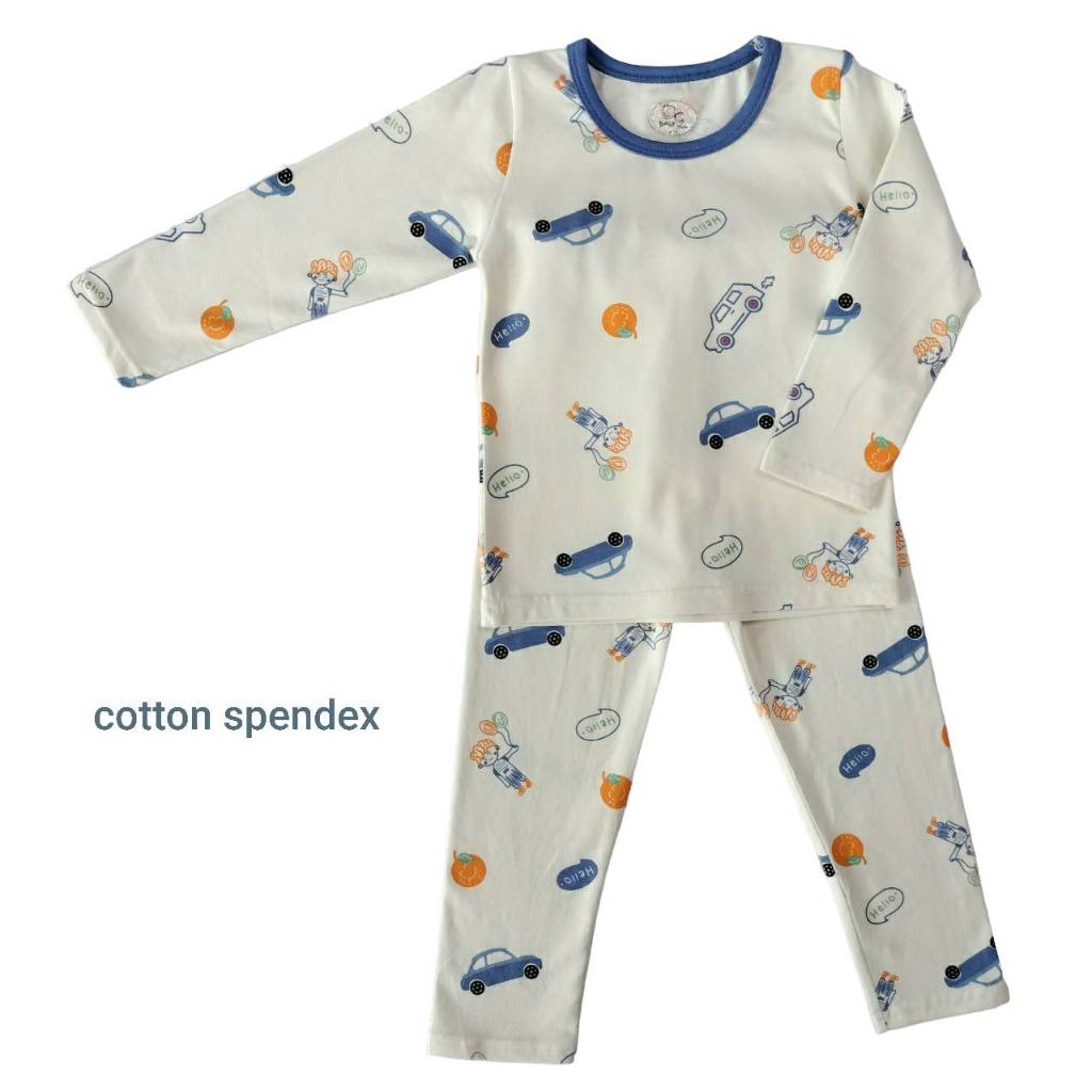 ชุดนอนแขนยาวขายาว ชุดคอกลมแขนยาวขายาว ผ้าcotton+spandex ผ้านุ่มยืดหยุ่นดี