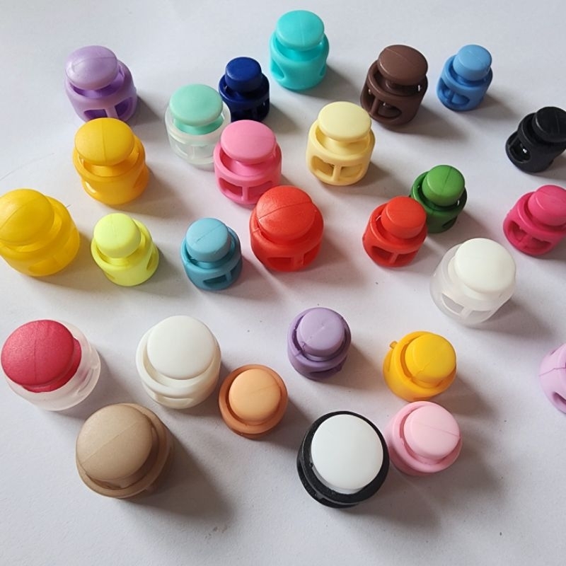 แพค 10ตัว > สต๊อปเปอร์ ตัวหยุดเชือก สีพาสเทล ปรับสาย ไซส์ 1.7cm.