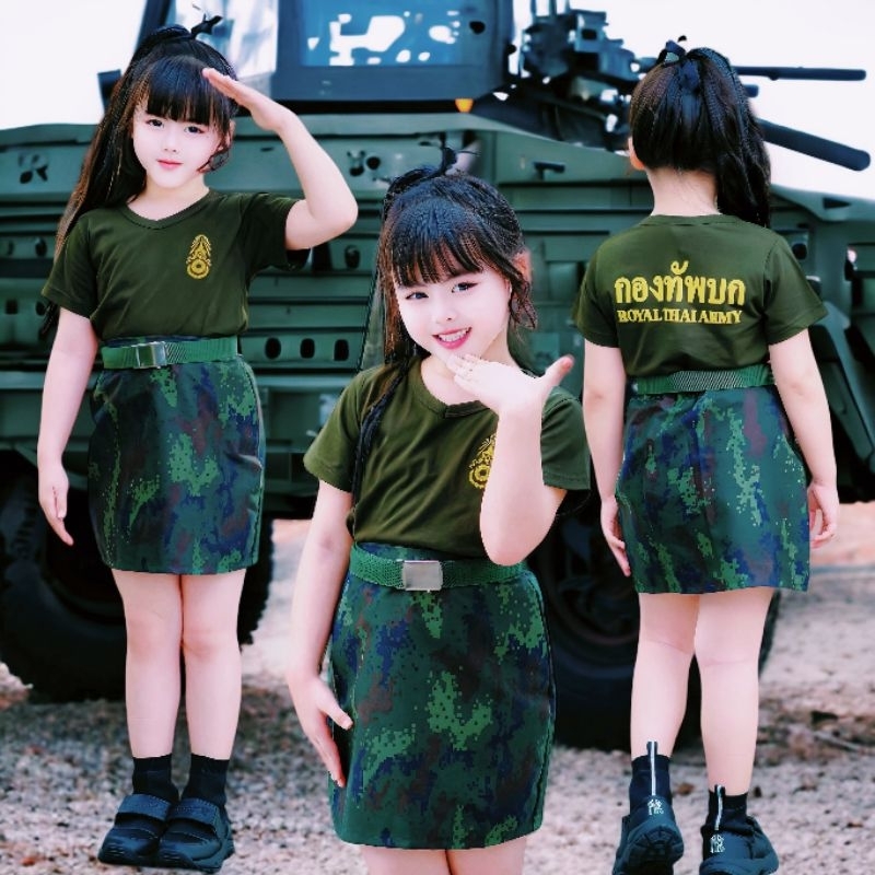 ชุดทหารเด็กหญิง ชุดทหารเด็ก ชุดทหารลำลอง ชุดทหาร