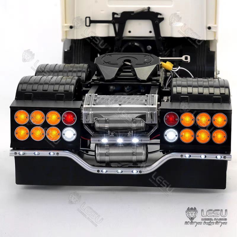 LESU Metal Rear Beam Taillight LED Air Tank for 1/14 TAMIYA RC Scania R620 R470 Tractor Truck DIY Mo