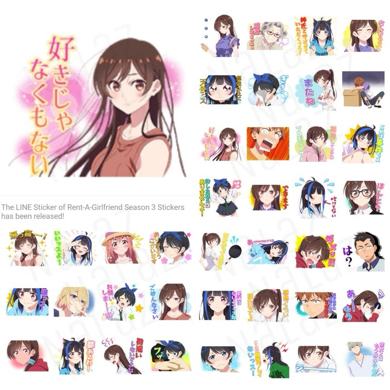 ธีมไลน์ สติกเกอร์ไลน์ Kanojo Okarishimasu สะดุดรักยัยแฟนเช่า Rent-A-Girlfriend มิสึฮาระ นานามิ ซาระชินะ ซากุระซาวะ