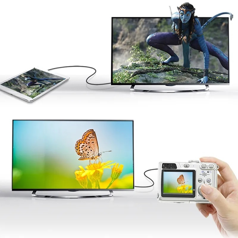 สาย Micro HDMI to HDMI Compatible Cable 4K/60H Micro HD to HDI Cable Male to Male For GoPro Sony Projector 30cm