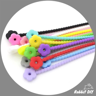 พวงกุญแจ สายคล้อง ซิลิโคน สายซิลิโคน ดอกไม้ 5 กลีบ สำหรับห้อย Art Toys / ทำห่วงกลม (แพ็ก 1 ชิ้น)