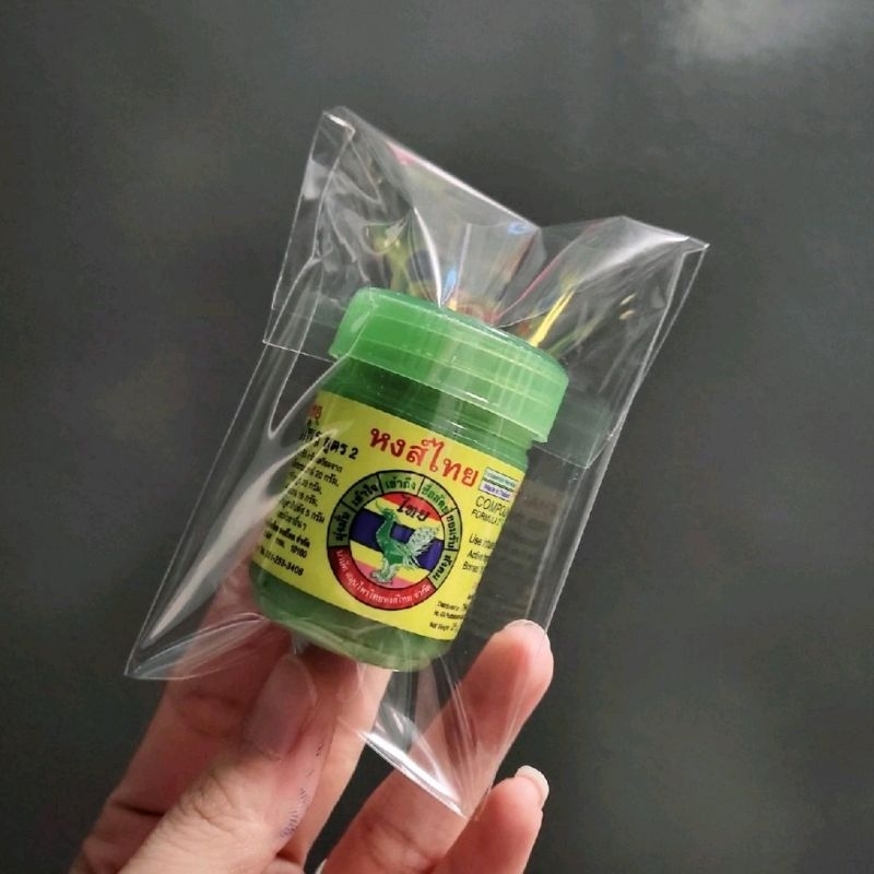 ถุงแก้วใส่ยาดมหงส์ไทย​ ขนาด​ 3x4+2นิ้ว​ แพค​100ใบ