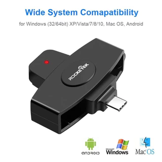 เครื่องอ่านบัตร Type c Smart card reader type c ยี่ห้อ Rocketek