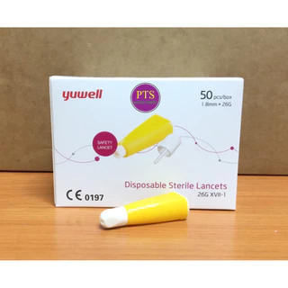 เข็มเจาะเลือด Yuwell Sterile Lancets 26G (สีเหลือง) (50อัน/กล่อง)