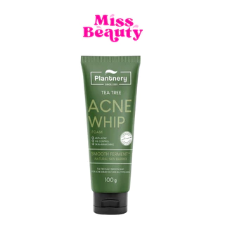 Plantnery Tea Tree Acne Whip Foam 100 g โฟมล้างหน้า ทีทรี เนื้อวิบเนียนนุ่ม สำหรับผิวที่มีปัญหาสิว ผิวมัน