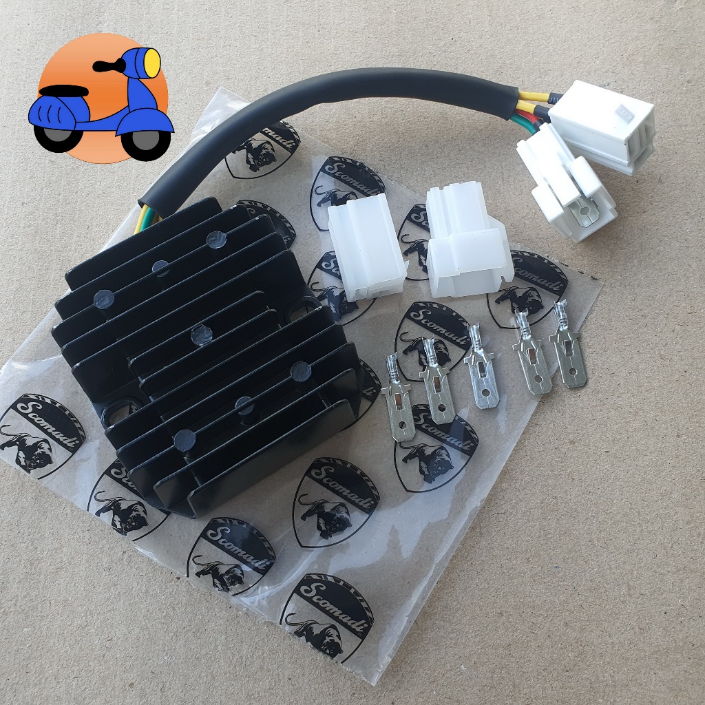 แผ่นชาร์จ Regulator แผ่นชาร์จมอเตอร์ไซค์ แผ่นชาร์จไฟ สโคมาดิ Scomadi TT125, TT125i Technica