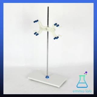 ที่จับบิวเรต พร้อมขาตั้ง Double Burette Clamp Stand อุปกรณ์วิทยาศาสตร์ ขาตั้งพร้อมแท่งเหล็กและฐานหินอ่อน