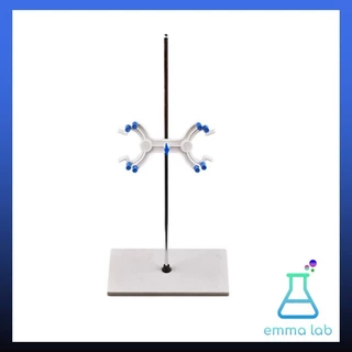 ที่จับบิวเรต พร้อมขาตั้ง Double Burette Clamp Stand อุปกรณ์วิทยาศาสตร์ ขาตั้งพร้อมแท่งเหล็กและฐานหินอ่อน