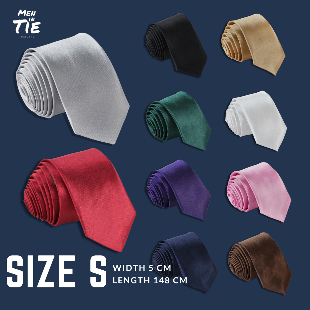 MEN IN TIE เนคไทแบบผูกเอง หน้ากว้าง 5cm รุ่น Size S_solid color K silk collection