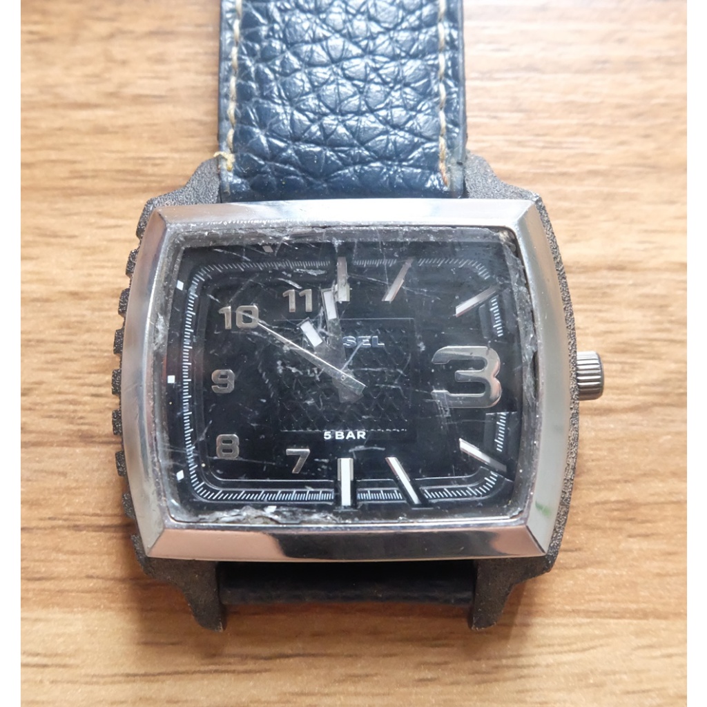 นาฬิกา Diesel DZ-1365 Watch Size 44mm สีดำ/เงิน มือสอง ของแท้