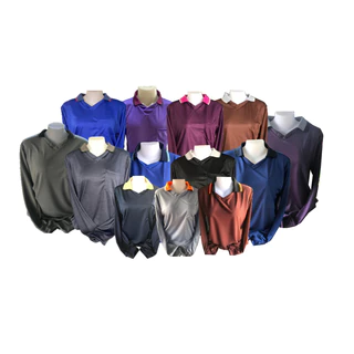เสื้อคนงานคอปกแขนยาวคละสีโทนเข้ม เซต5ตัว 200บาท