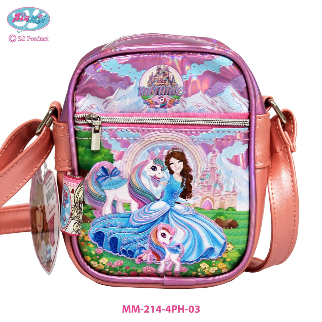 Minmie กระเป๋าสะพายข้าง Sling bag เจ้าหญิง 3 สี ทรงกลม-เหลี่ยม เหมาะสำหรับใช้งานได้ทุกวัน