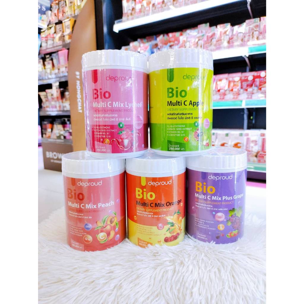 วิตามินซีถัง วิตามินซีสด ผลิตภัณฑ์เสริมอาหาร Deproud Bio Multi C Mix มี 5 รสชาติ