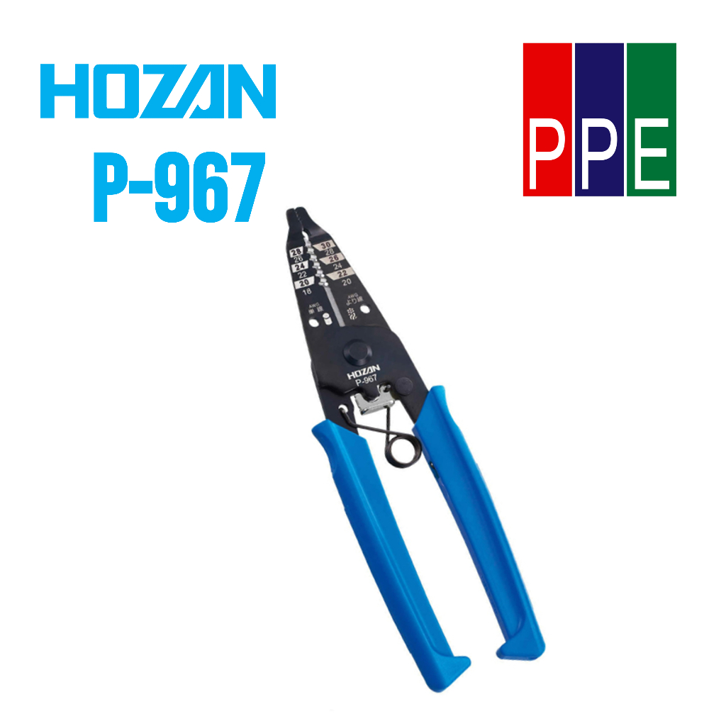 P-967 [HOZAN] คีมปลอกสายเดี่ยว 28-18 AWG Wire stripper