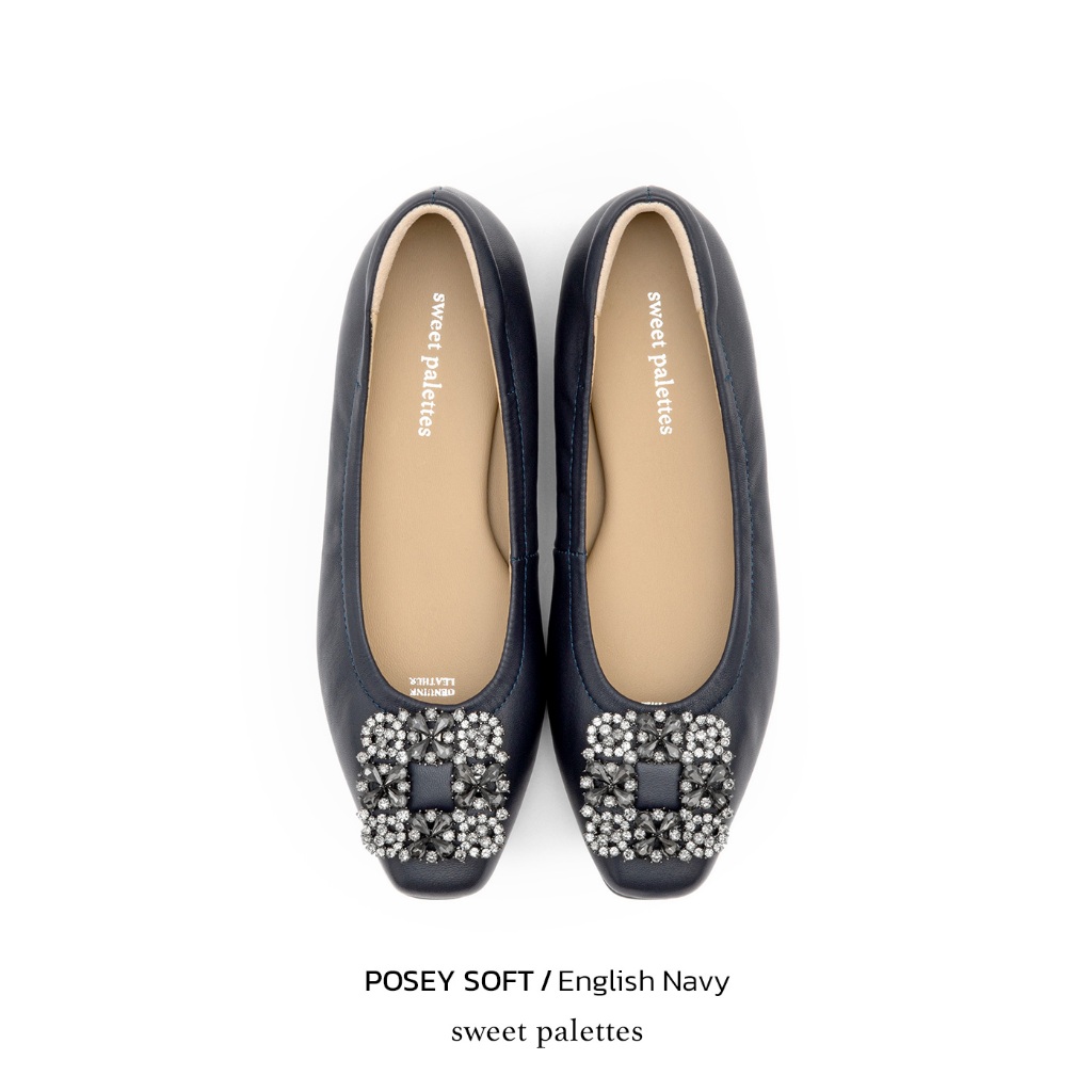 Sweet Palettes รองเท้าหนังแกะ Poesy Soft English Navy