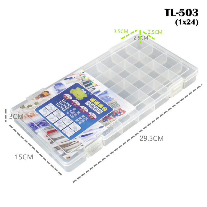 กล่องแบ่งช่อง 32 ช่อง TL-503 ขนาดกล่อง (กว้างxยาวxสูง): 15 x 29.5 x 3 cm ที่ใส่เครื่องประดับ ลูกปัด KEYWAY