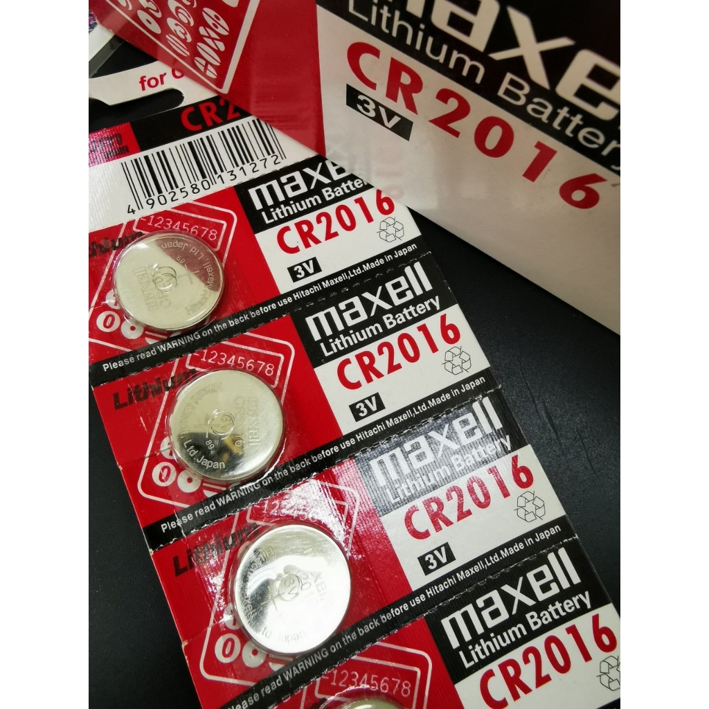 CR2016 ราคาต่อ 5 ก้อน ถ่านรีโมทรถ ถ่านนาฬิกา Maxell ถ่านกระดุม - 3V Lithium Battery แบ่งขาย  ถ่านเครื่องชั่งน้ำหนัก