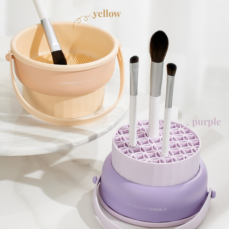 ที่ล้างแปรงแต่งหน้า 3 In 1 น้ำยาล้างแปรง อุปกรณ์ทําความสะอาดแปรงแต่งหน้า แบบพกพา พับได้ - รูปที่ 5