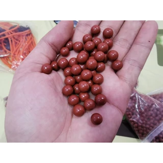 ลูกดินเผา 9 มม. เคลือบมัน ไม่เลอะมือ รหัส 502 ถุงละ 500 กรัม สีน้ำตาล