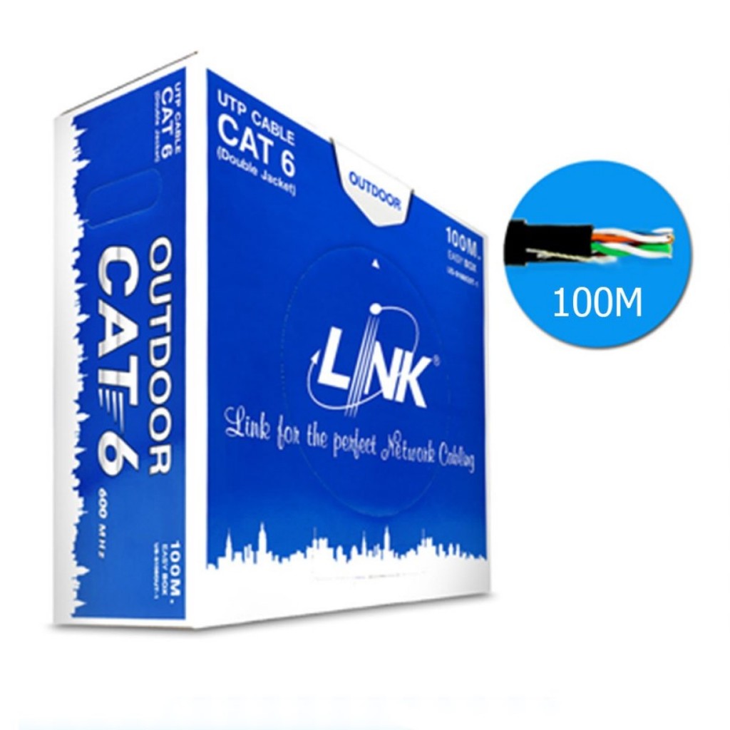 Link CAT6 สายแลน สาย Lan สาย UTP (ภายนอก) เปลือกหุ้ม 2 ชั้นโค้ด US-9106out/US-9106OUT-1 ความเร็วสูงส