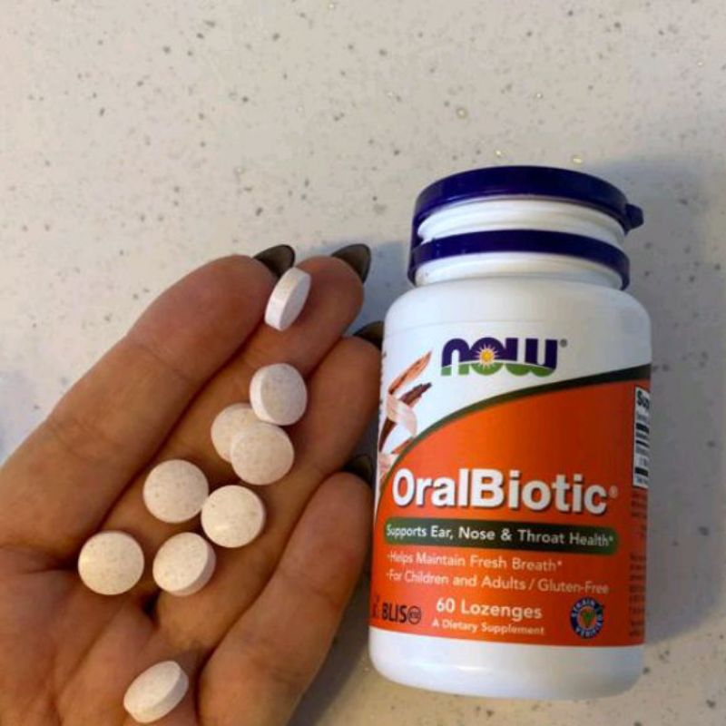 OralBiotic ป้องกันมะเร็งช่องปาก เจ็บคอ ทอนซิลอักเสบ หายใจติดขัด  ให้ 60 เม็ด ส่งฟรี