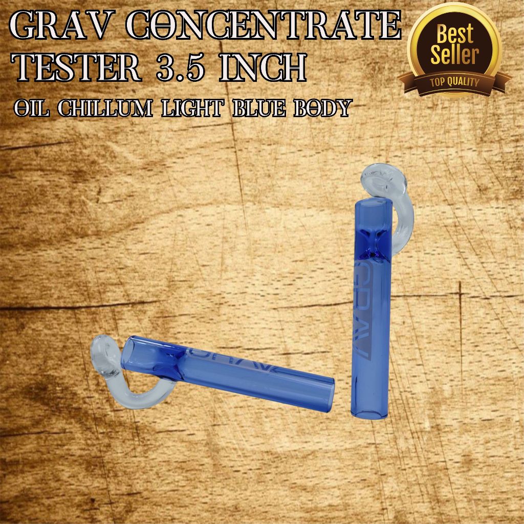 หลอดแก้ว Grav Concentrate Tester 3.5 Inch | Oil Chillum Light Blue Body