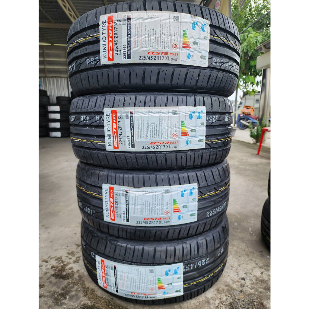 🔴 ยาง "#คัมโฮ" Kumho Ecsta PS31 ยางใหม่ ปี 23 - 225/45R17 ✅ ชุดละ 9,000 บาท ✅