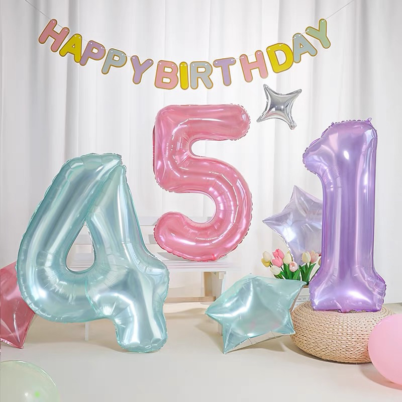 ลูกโป่งวันเกิด ลูกโป่งตัวเลข ไซส์ 32 นิ้ว  ส่งไว ส่งทุกวันหลายสีคลิ๊กเลย