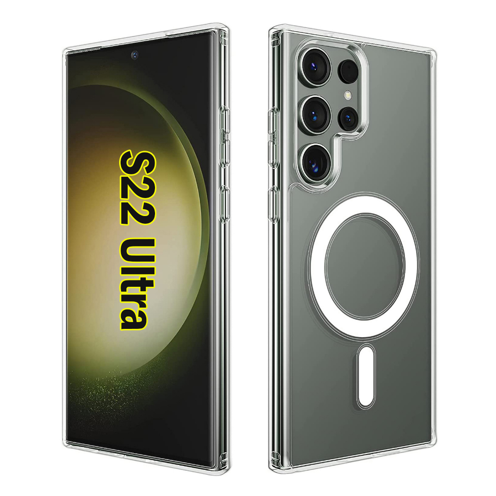 Magnetic Case เคสใส เคสแม่เหล็ก Samsung Galaxy S22 Ultra / S22Ultra เคสใส เคสชาร์จไร้สาย Wireless Ch