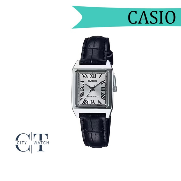 CASIO นาฬิกาข้อมือ CASIO รุ่น LTP-V007L-7B1UDF สายหนัง สีดำ ของแท้มีรับประกัน 1 ปี