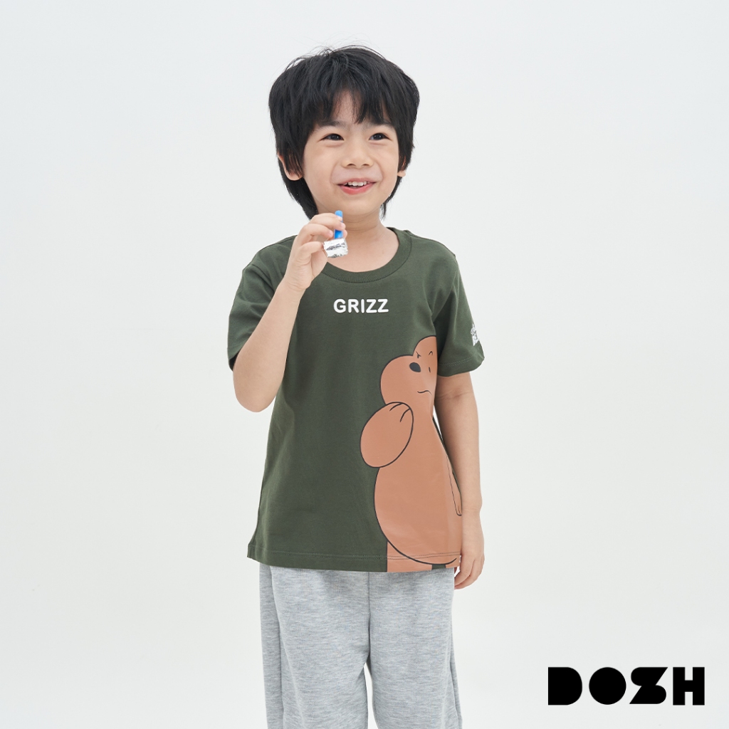 DOSH KID'S T-SHIRTS WE BARE BEARS เสื้อยืดคอกลมเด็ก FBBBT5024-DG (4-12)
