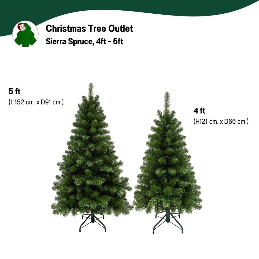 Christmas Tree | Sierra Spruce - ต้นคริสต์มาสเสมือนจริง ต้นคริสต์มาสขนาด (121 cm, 152 cm)