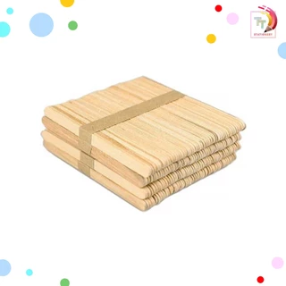 ไม้ไอติมขนาดใหญ่ ปาดแว็กซ์ (เล็ก / ใหญ่ / ขาว / สี) งานฝีมือ DIY ( 50 แท่ง / ห่อ )
