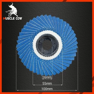 Muscle Cow กระดาษทรายซ้อน ผ้าทรายเรียงซ้อน หลังอ่อน/หลังแข็ง 4 นิ้ว (1 กล่อง มี 10 ใบ) เบอร์ 40, 60, 80, 100 120ใบขัดไม้