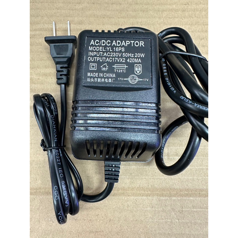 อะแดปเตอร์ 220 โวลต์ 17V-18v 420mA/650ma คอนโซลมิกเซอร์เพาเวอร์ซัพพลายอะแดปเตอร์ AC 3-Pin สำหรับ Yam