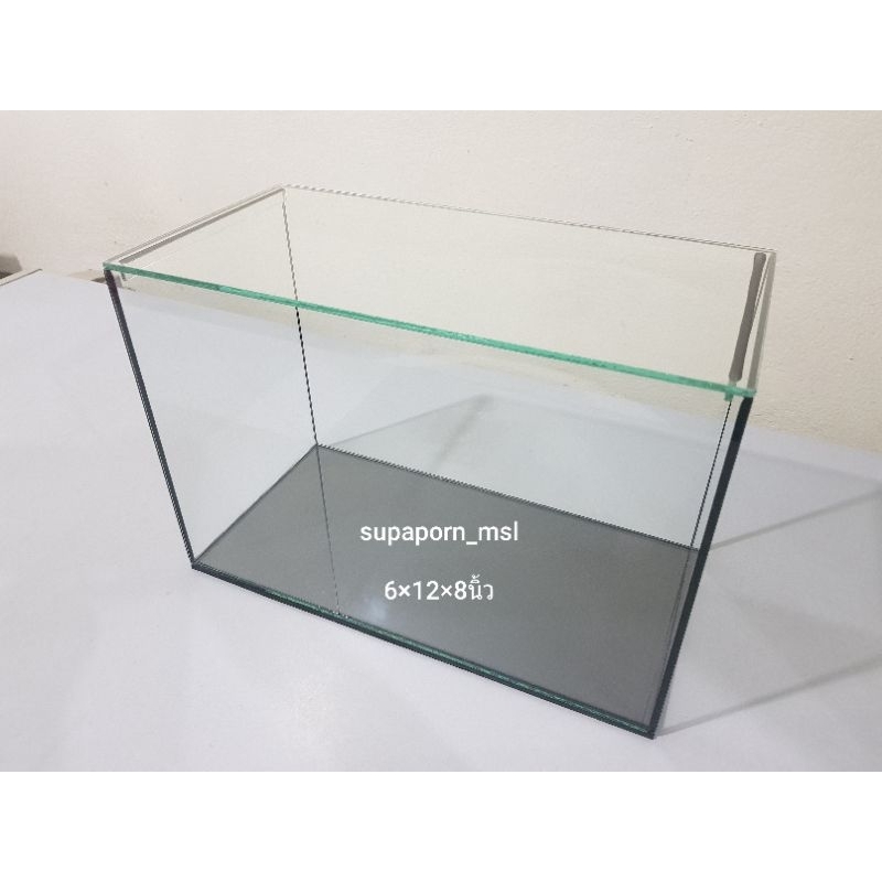 [พร้อมส่ง ]โหล+ฝาปิดสนิท+ยางรองพื้น ขนาด6×10×8นิ้ว/6×12×8นิ้ว กระจก3mm. #ตู้ไม้น้ำ