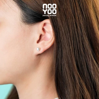 NooYoo ต่างหูสำหรับผิวแพ้ง่าย White Pearl 4/5/6/7/10 mm Gold Plated Surgical Steel