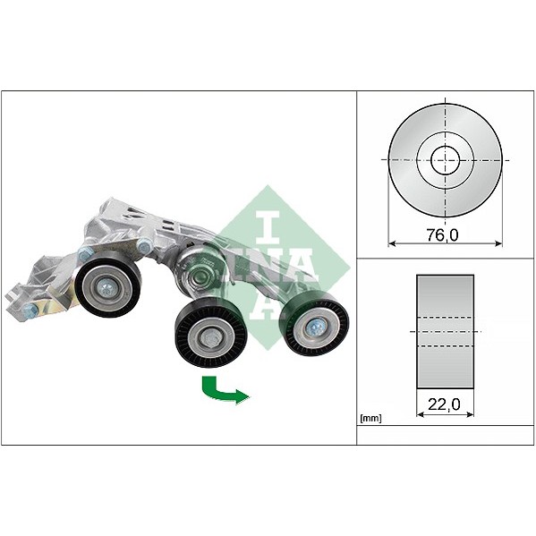 ลูกรอกสายพานหน้าเครื่อง BENZ A-CLASS W169 A160 A180 A200 CDI 2004-2012 B-CLASS W245 B180 B200 CDI 2005- OM641 INA