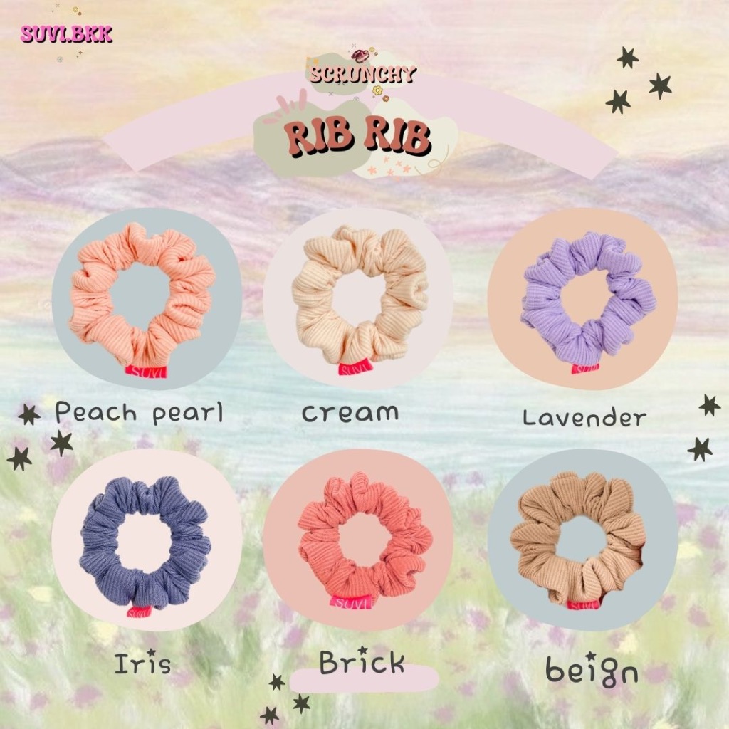 Rib Rib SUVI ยางรัดผม scrunchy ผ้าร่อง ผ้าrib ไม่กินผม