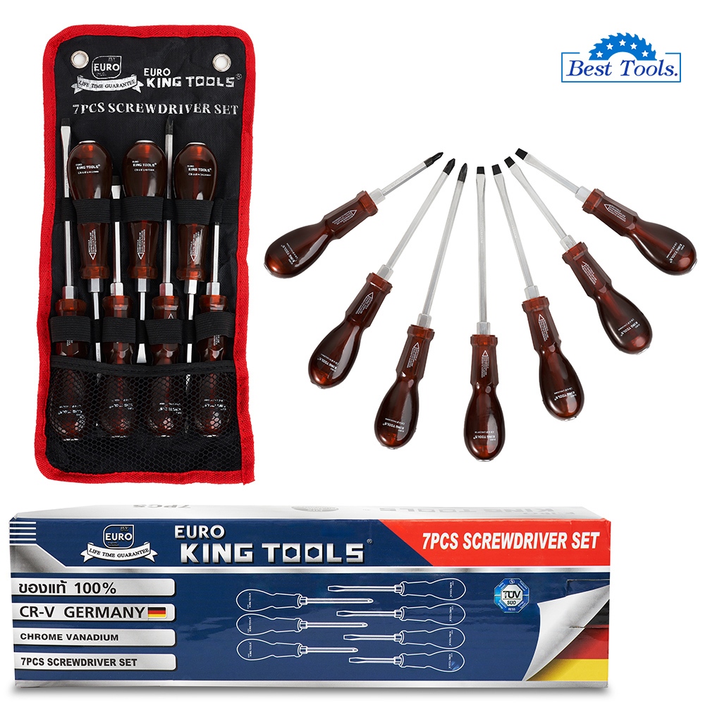 Euro King Tools ชุดไขควงตอก 7ชิ้น หัวแม่เหล็ก ชุดไขควง ไขควง ชุ ไขควงตอก ด้ามไขควง ด้ามไขควง สามารถใช้ค้อนตอกได้
