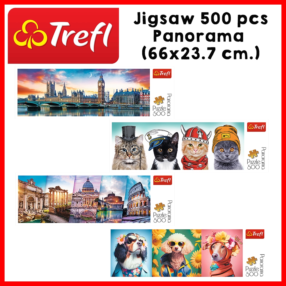 TREFL Jigsaw Panorama 500 pcs จิ๊กซอว์ แนวนอน พาโนราม่า จำนวน 500 ชิ้น (66x23.7 cm.) นำเข้าจากยุโรป พร้อมส่งทุกรายการ